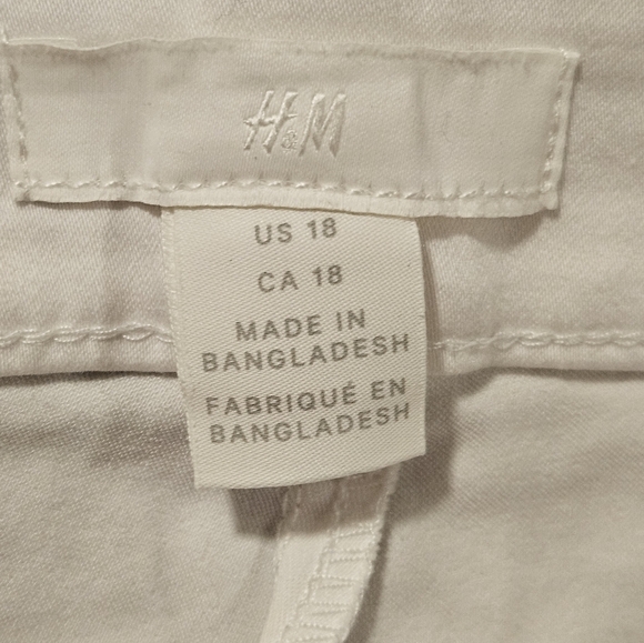 Womens white pants Pullover stretchy waist H&M plus size sz 18 - Picture 4 of 7